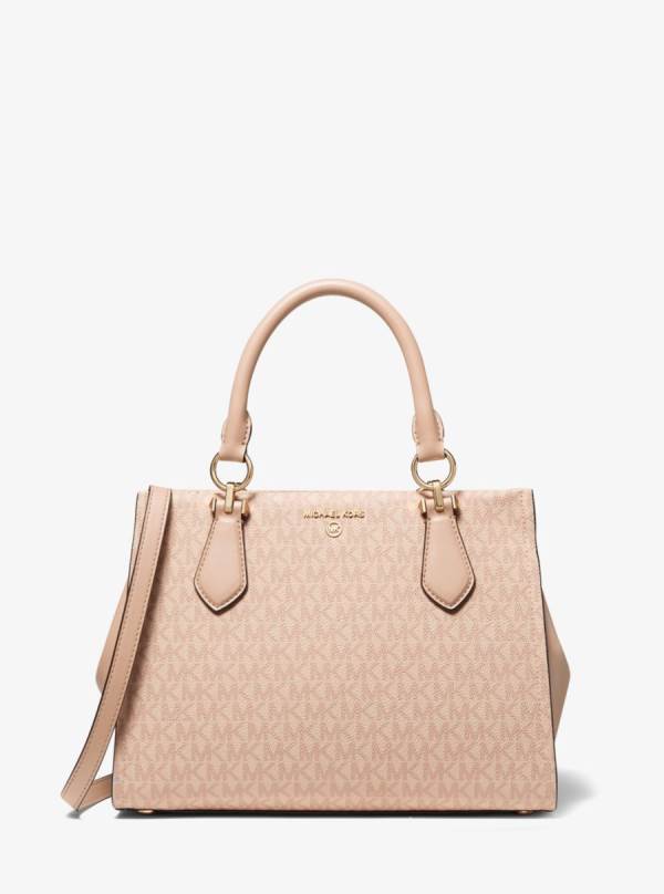 Damske Satchel Taske Michael Kors Marilyn Medium Logo Ruzove - Kabelky Michael Kors Lacne | VISNG-4365